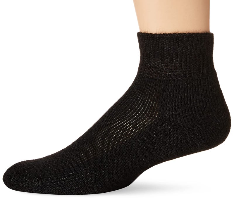 thorlos JMX Running Maximum Cushion Ankle Sock, (1 Pair), Black, Large - Image 1